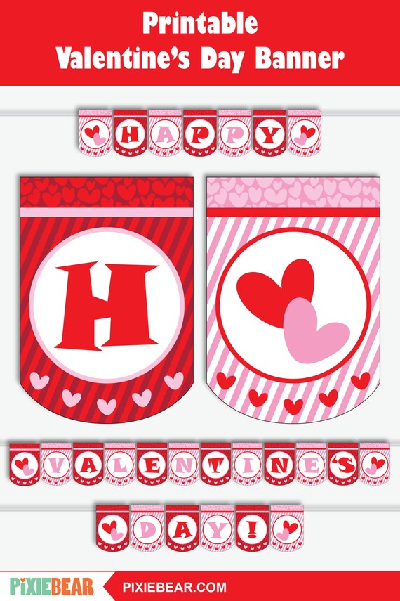 Valentines Day Banner Valentines Day Heart Banner Valentines