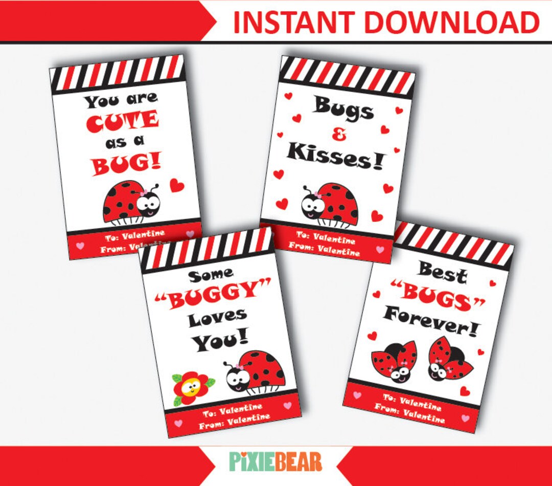 Ladybug Valentines Card Lady Bug Valentine Ladybug Valentine Kids