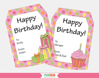 Birthday Gift Tags - Personalized Gift Tags - Personalized Birthday Tags - Happy Birthday Tags - Printable Tag - Editable (instant Download)