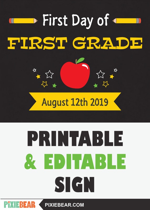 printable-pdf-instant-download-first-day-of-grade-2-chalkboard-sign