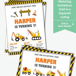 Construction Birthday Decoration, Printable Construction Party Signs, Construction Birthday Centerpieces and Cake Toppers Instant Download image 8