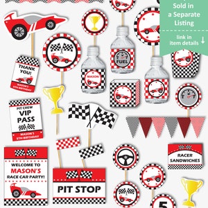 Race Car Birthday Decorations, Printable Race Car Party Decoration ...