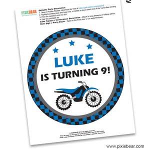 Motocross Birthday Motorcycle Party Dirt Bike Birthday Motocross Decor Dirtbike Party Motorcycle Party Printable Instant Download image 5