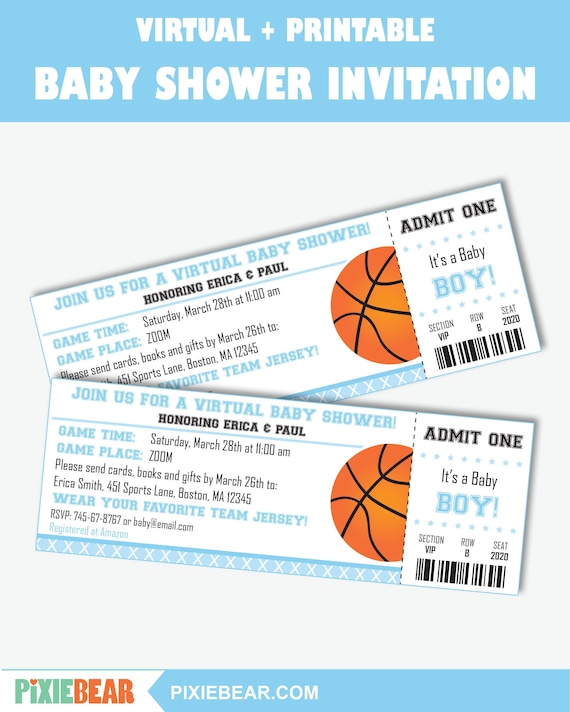 sports ticket baby shower invitations