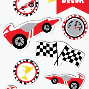 Race Car Birthday Decorations, Printable Race Car Party Decoration ...