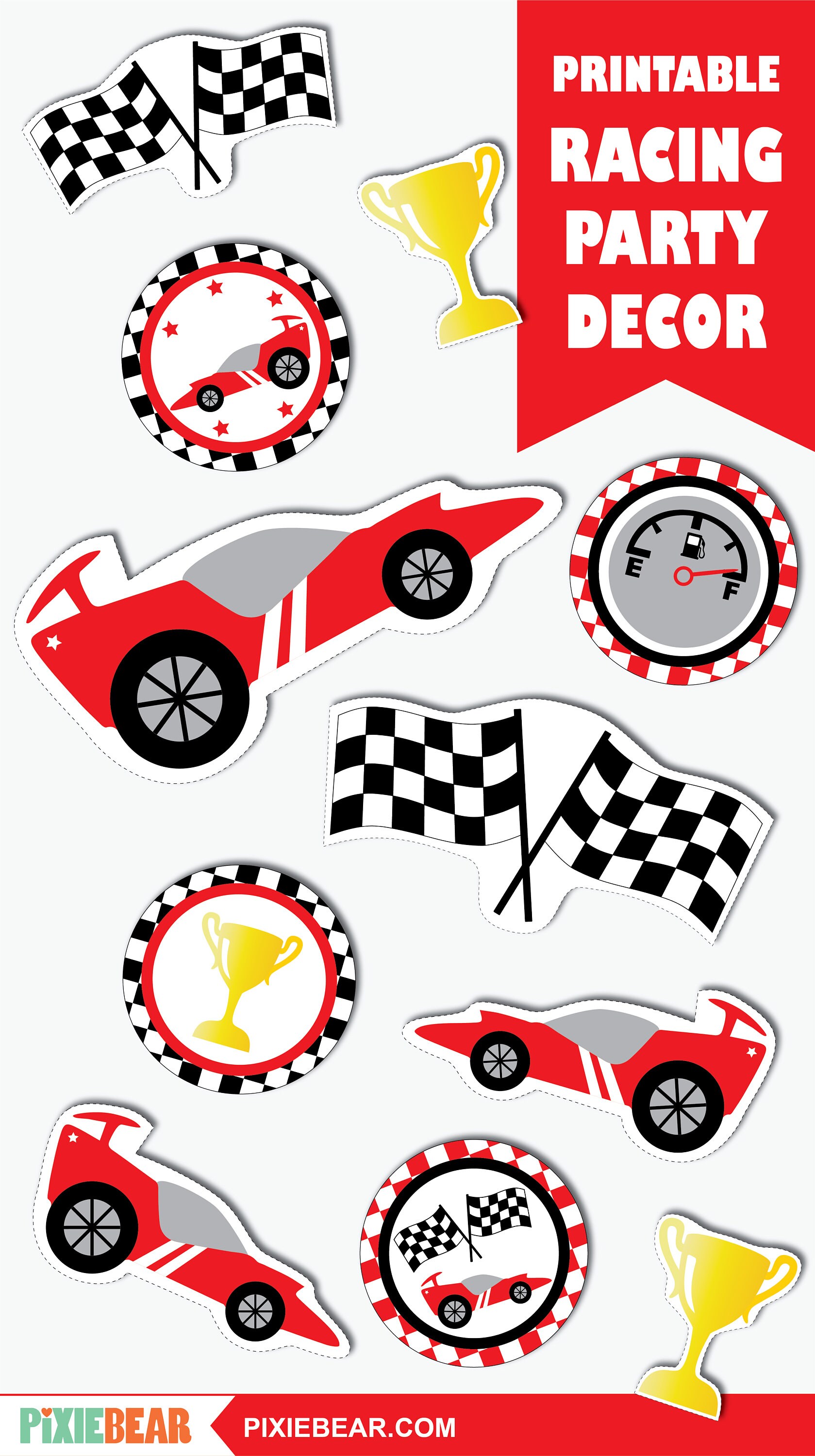 Race Car Birthday Decorations Printable Race Car Party - Etsy