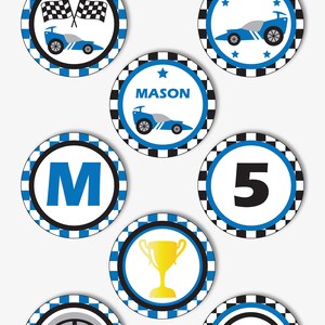 Race Car Cupcake Toppers, Printable Race Car Party Decorations, Race ...