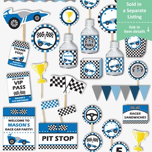 Race Car Cupcake Toppers, Printable Race Car Party Decorations, Race ...