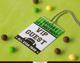 Football Party VIP Passes - Football Birthday Printable VIP Pass, All Access Pass, Super Bowl Party, Sports Party Favors (Instant Download)
