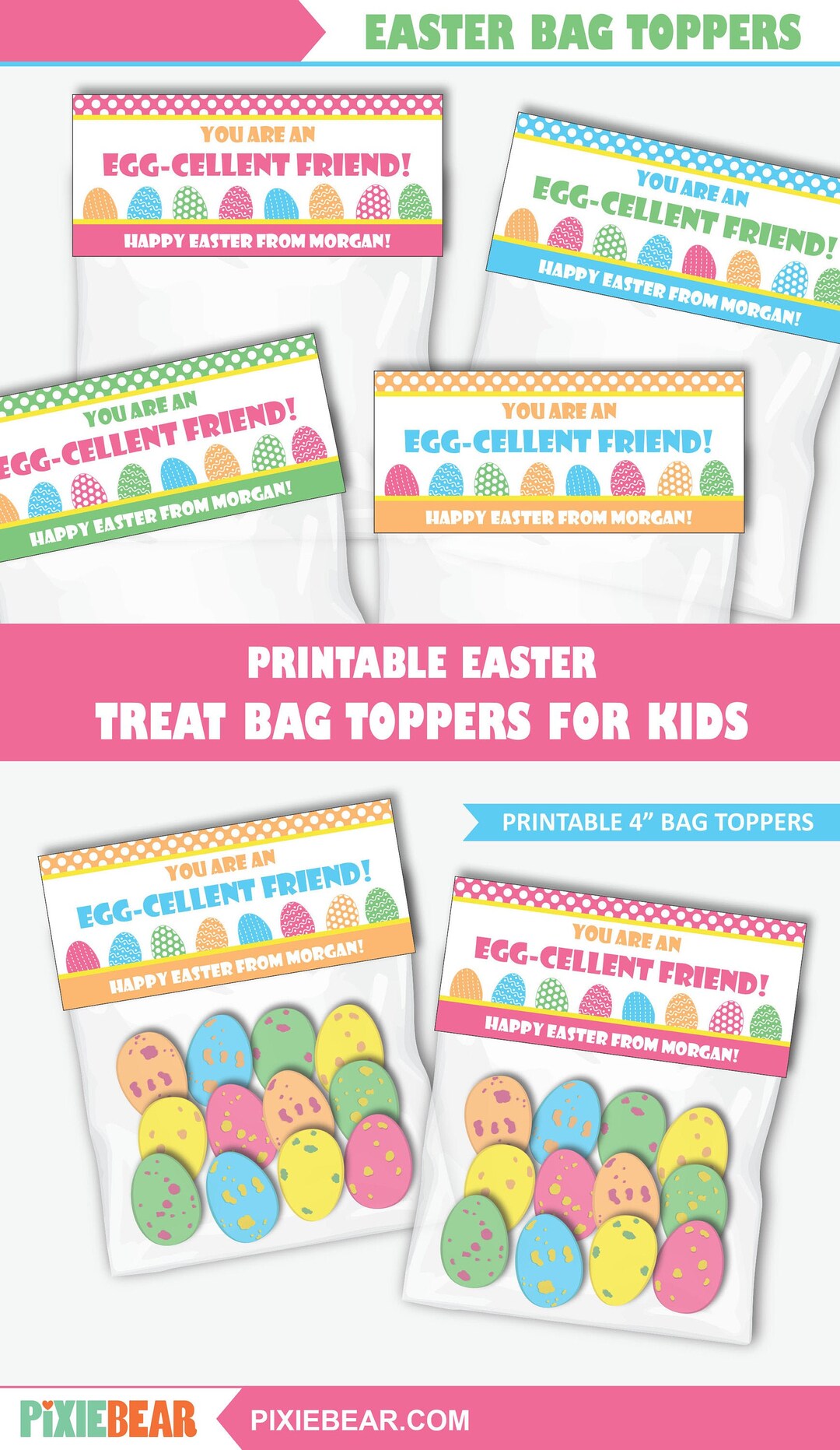 Easter Treat Bag Toppers Printable Easter Bag Toppers for Easter School ...