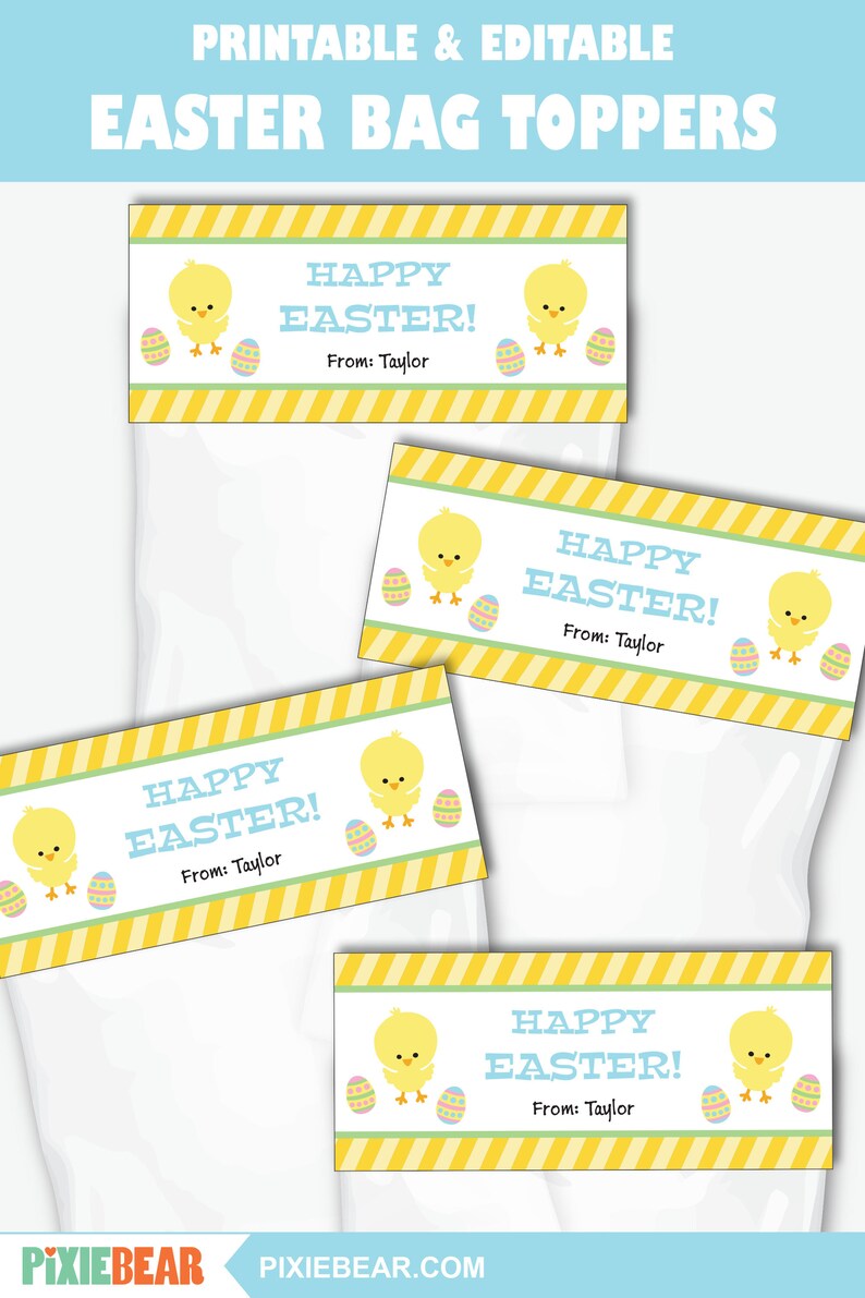 Happy Easter Bag Toppers Printable Easter Treat Toppers for | Etsy