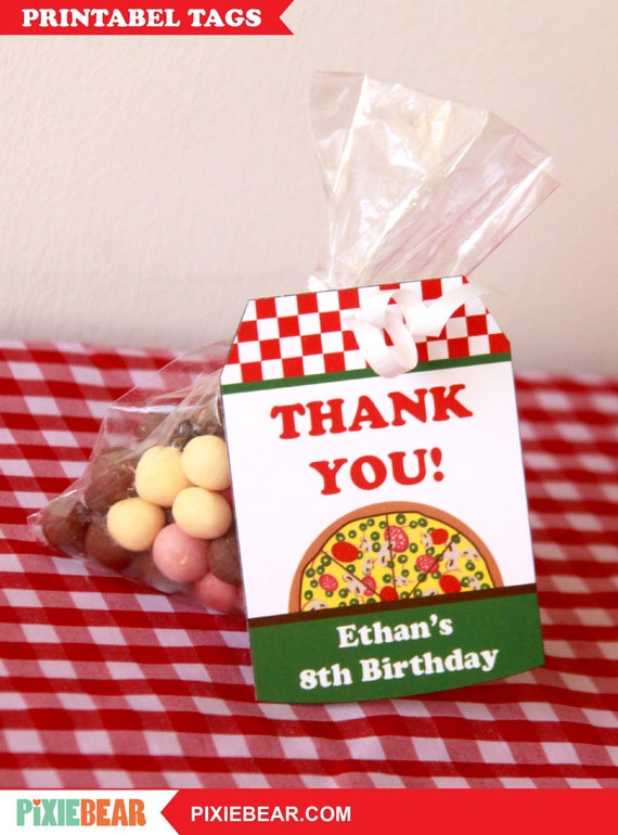 Pizza Party Favors - Pizza Favor Tags - Pizza Party - Pizza Birthday - Thank You Tags - Printable Favor Tags (Instant Download) Il_570xn