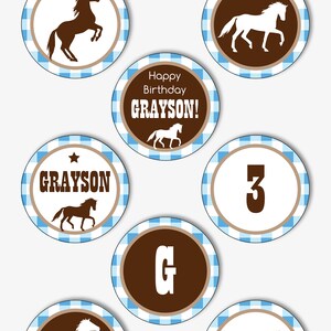 Horse Cupcake Toppers Printable Horse Party Toppers and - Etsy