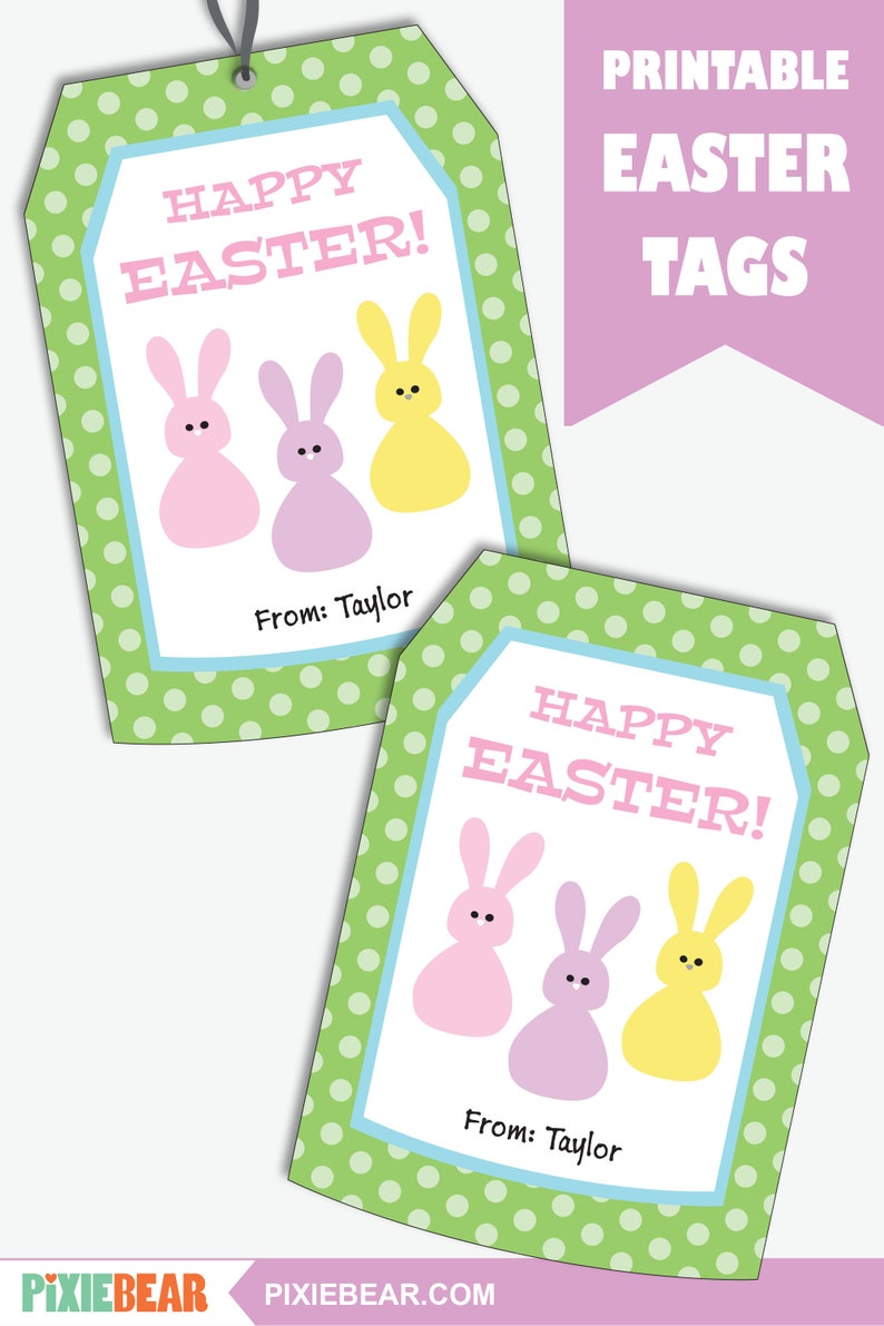 Printable Easter Gift Tag Editable Easter Bunny Tags For Etsy Printable Easter Gift Tag Editable Easter Bunny Tags For Etsy