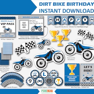 Motocross Birthday Motorcycle Party Dirt Bike Birthday Motocross Decor Dirtbike Party Motorcycle Party Printable Instant Download image 3