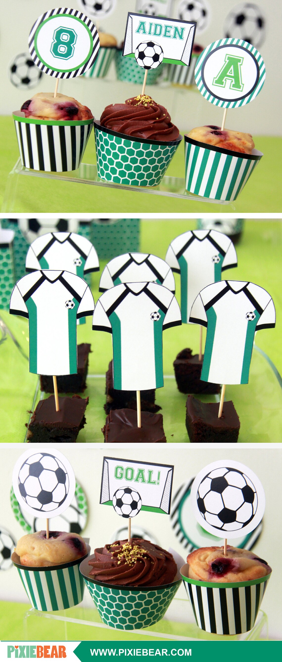 Soccer Cupcake Toppers Printable Soccer Party Toppers and - Etsy