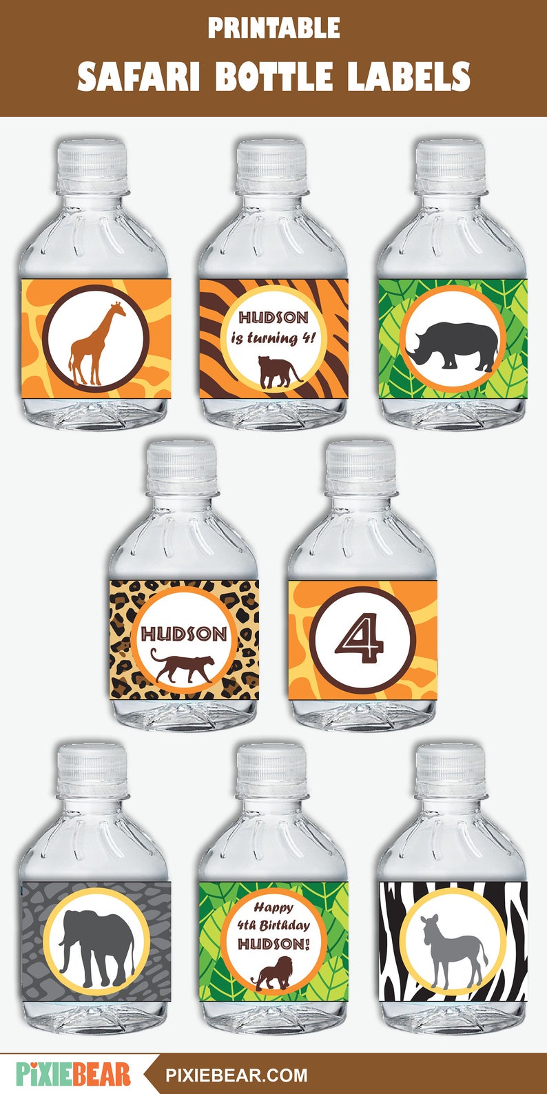 safari-water-bottle-labels-printable-jungle-water-bottle-etsy