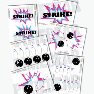 Bowling Party Centerpieces, Printable Bowling Birthday Decorations ...
