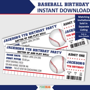 Baseball Birthday Baseball Party Baseball Decorations Baseball First Birthday Kids Baseball Party Sports Party Instant Download image 6