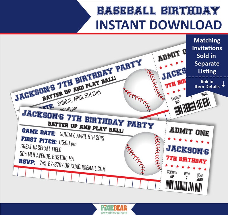 Baseball Birthday Baseball Party Baseball Decorations Baseball First Birthday Kids Baseball Party Sports Party Instant Download image 6