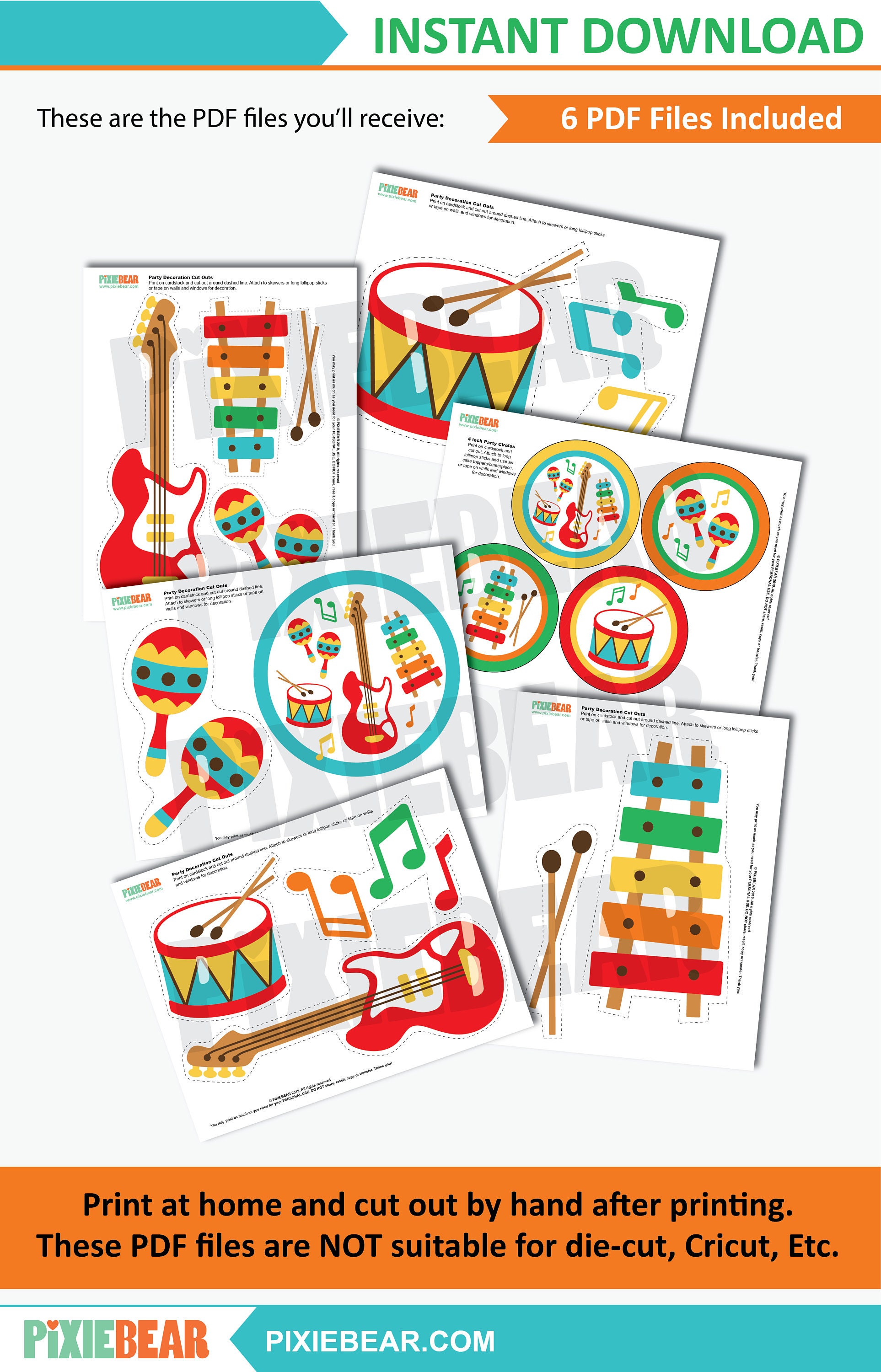 Music Birthday Party Decorations Printable Music First - Etsy