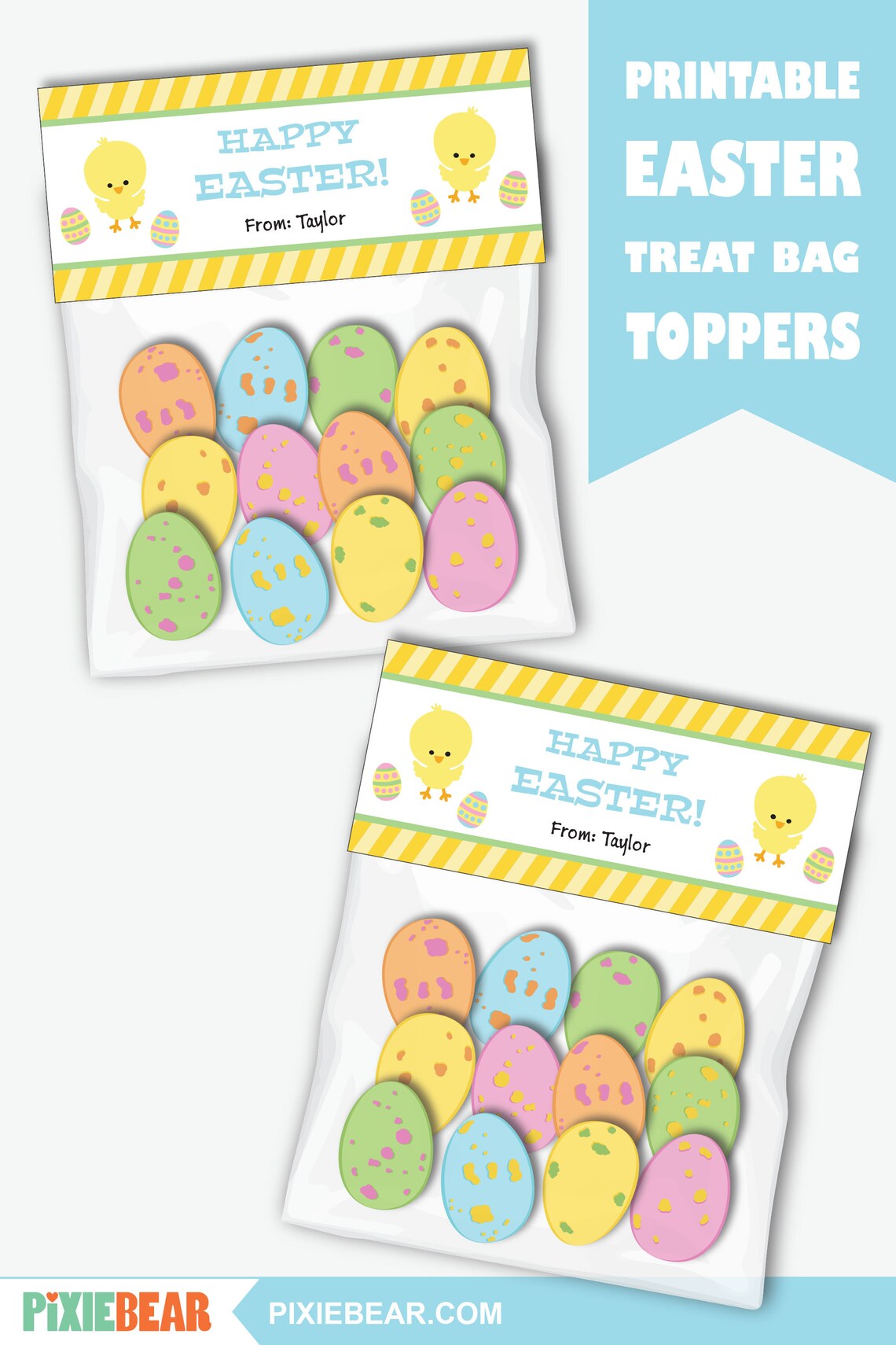 Happy Easter Bag Toppers Printable Easter Treat Toppers for | Etsy