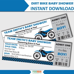 Dirt Bike Baby Shower Decorations and Invitations Printable Motocross Baby Shower, Motorcycle Decorations Instant Download Editable PDF image 3