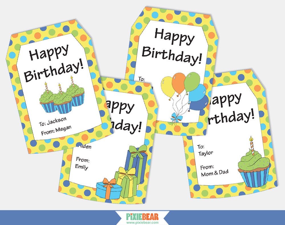 Personalized Gift Tags Birthday Gift Tags Personalized | Etsy