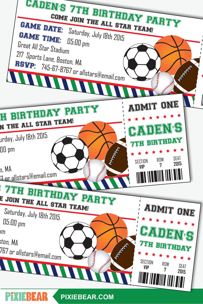 Sports Birthday Invitation Sports Party Invitation Sports Invitation All Star Invitation All Star Birthday Party Instant Download image 5