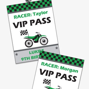 Motocross Party VIP Passes Printable Dirt Bike VIP Pass, Motorcycle Birthday VIP Badge, Dirt Bike Party Favors for Kids Instant Download image 4