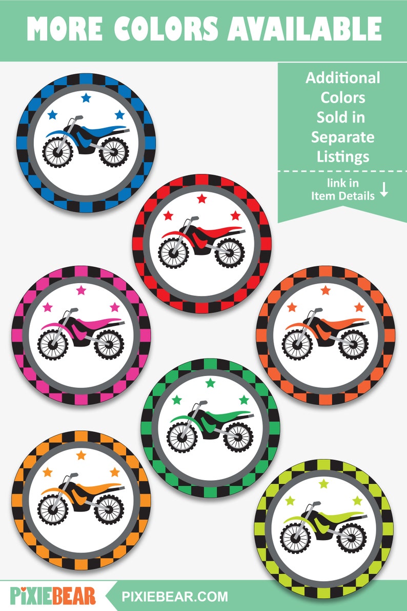 Motocross Party Thank You Tags Printable Favor Tags for a Dirt Bike Birthday, Thank you Labels for a Motorcycle Party Instant Download image 9