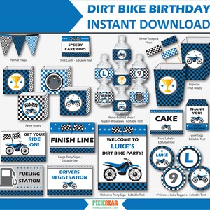 Motocross Birthday Motorcycle Party Dirt Bike Birthday Motocross Decor Dirtbike Party Motorcycle Party Printable Instant Download image 2