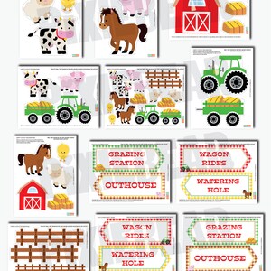 Farm Cutouts Printable Farm Birthday Decoration, Farm Party Signs and ...