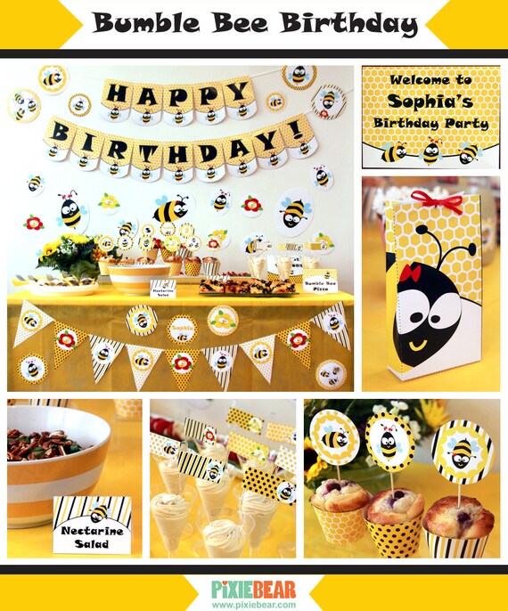 Bumble Bee Birthday Printables Bumble Bee Party Honey Bee
