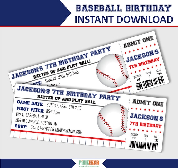 baseball invitations baseball party invitations baseball birthday invitations baseball ticket invitation editable pdf instant download baseball birthday invitations