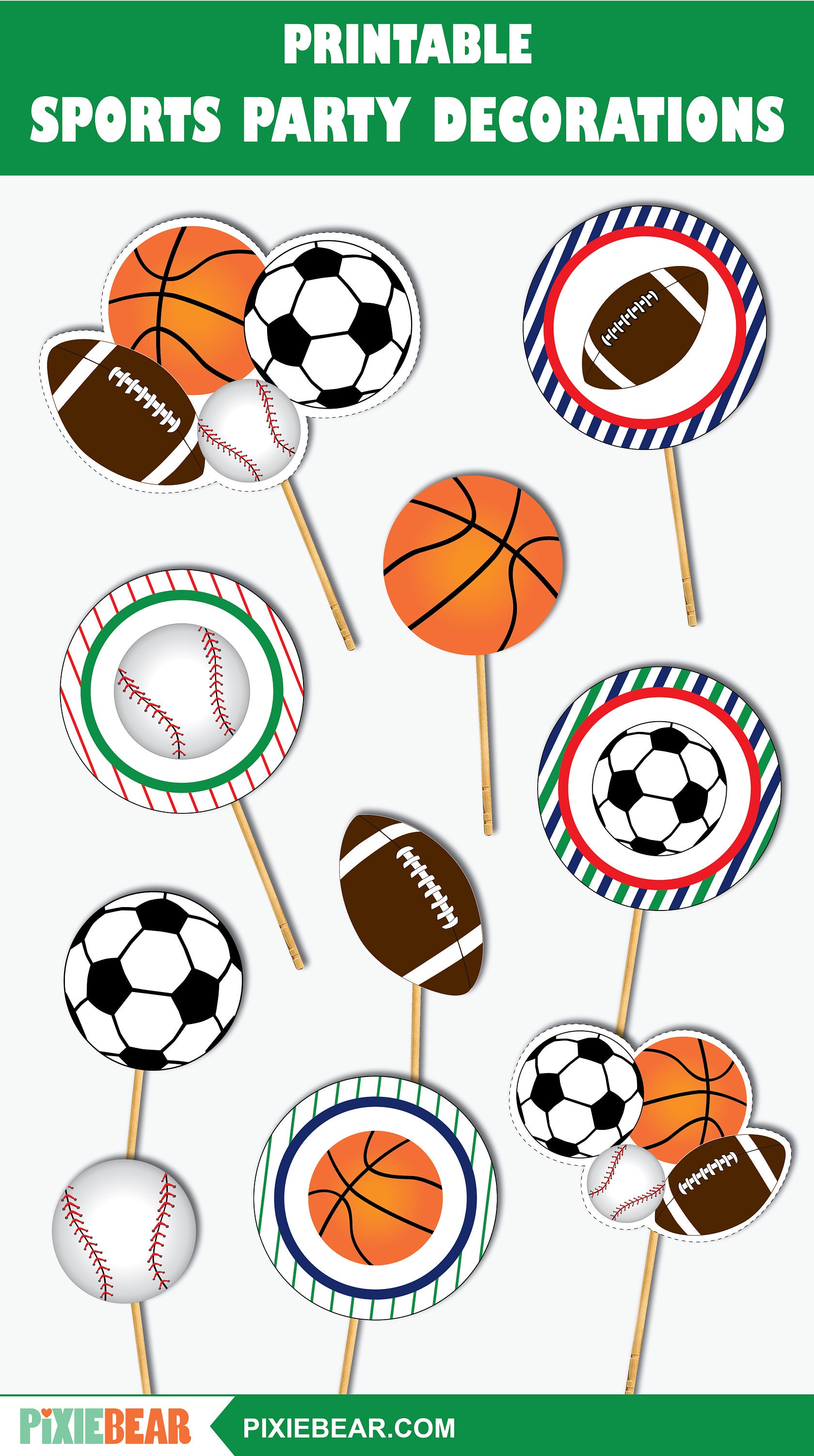 Sports Birthday Decorations Printable Sports Party | Etsy