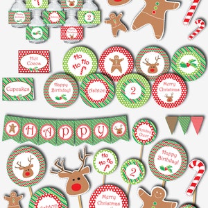 Christmas Birthday Party, Printable Christmas Party Decorations for ...