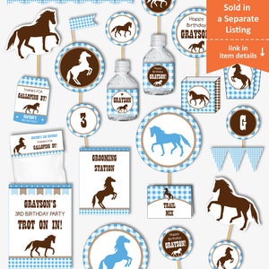 Horse Cupcake Toppers Printable Horse Party Toppers and - Etsy