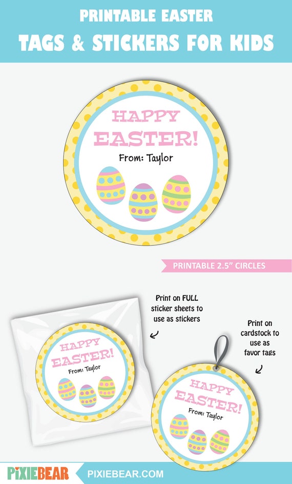 Home Décor Easter Day 3- printable tag stickers round label instant ...