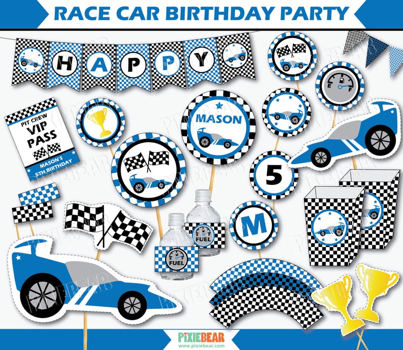 race-car-party-racing-birthday-race-car-birthday-racing-etsy