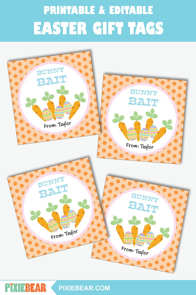 Easter Gift Tag Printable Easter Tag for Class Favors Etsy
