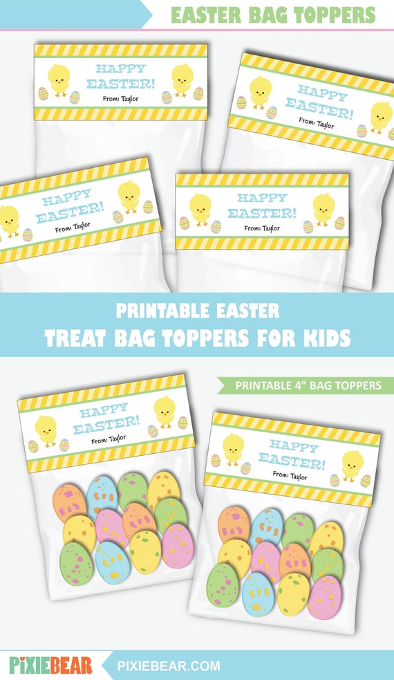 Happy Easter Bag Toppers Printable Easter Treat Toppers for | Etsy