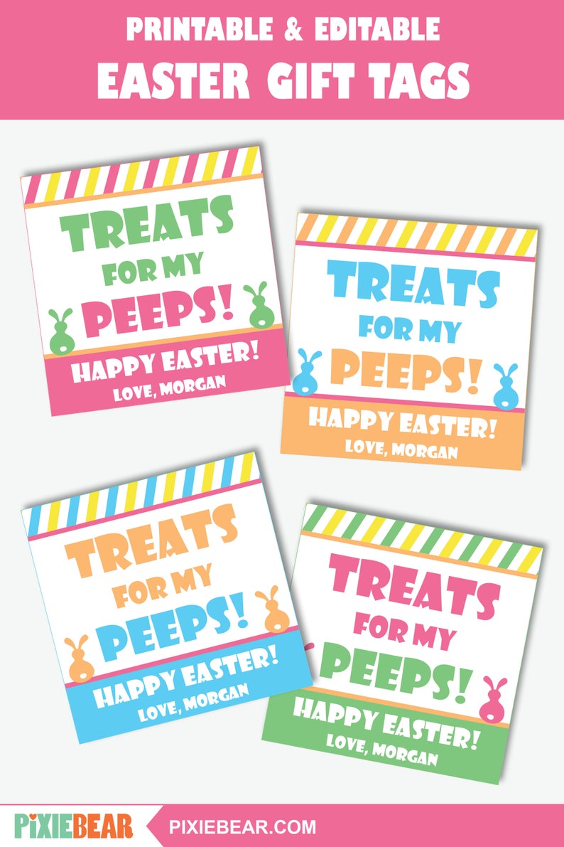 Easter Treat Tags Printable Easter Tags for Class - Etsy