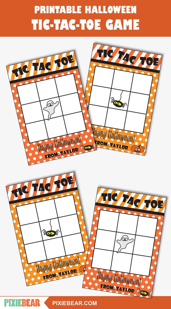 Halloween Tic Tac Toe Template for Letters, Numbers, Sight Words