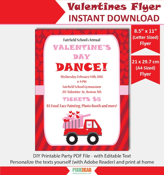 valentines day flyer valentines flyer template valentines flyer school picture day flyer template