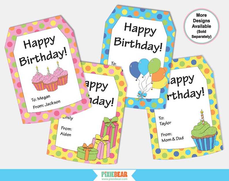 Birthday Gift Tags Personalized Gift Tags Personalized Etsy