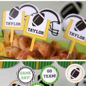 Football Cupcake Toppers Printable Football Party - Etsy