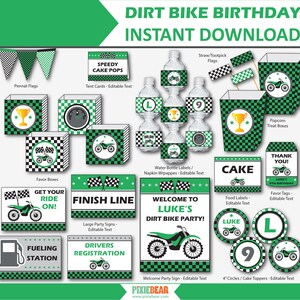 Dirt Bike Birthday Motocross Party Motorcycle Party Dirtbike Birthday Dirt Bike Decor Motocross Decor Instant Download image 2