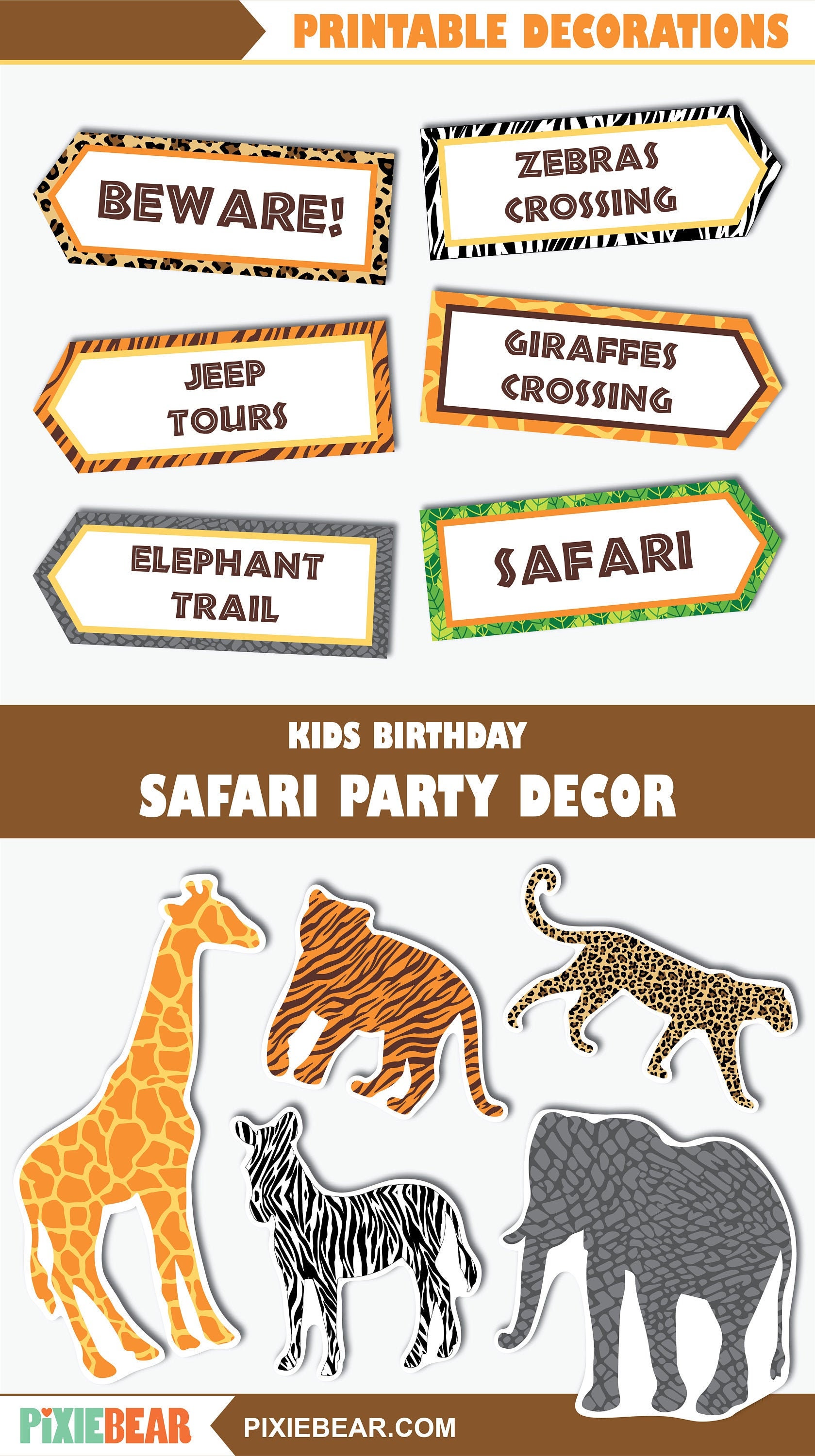 safari birthday party signs