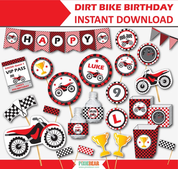 Dirt Bike Party Motorcycle Birthday Motocross Party Etsy